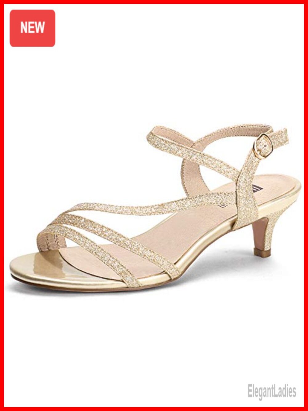 IDIFU Women's Strappy Kitten Heel Open Toe Slingback Sandals